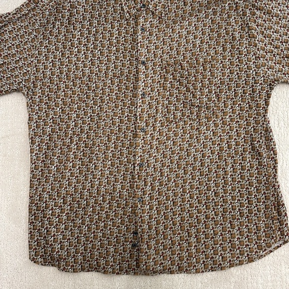 NAK Men’s Short Sleeve 100% Rayon XL Button Down Lightweight Print Dress Shirt - Picture 5 of 12